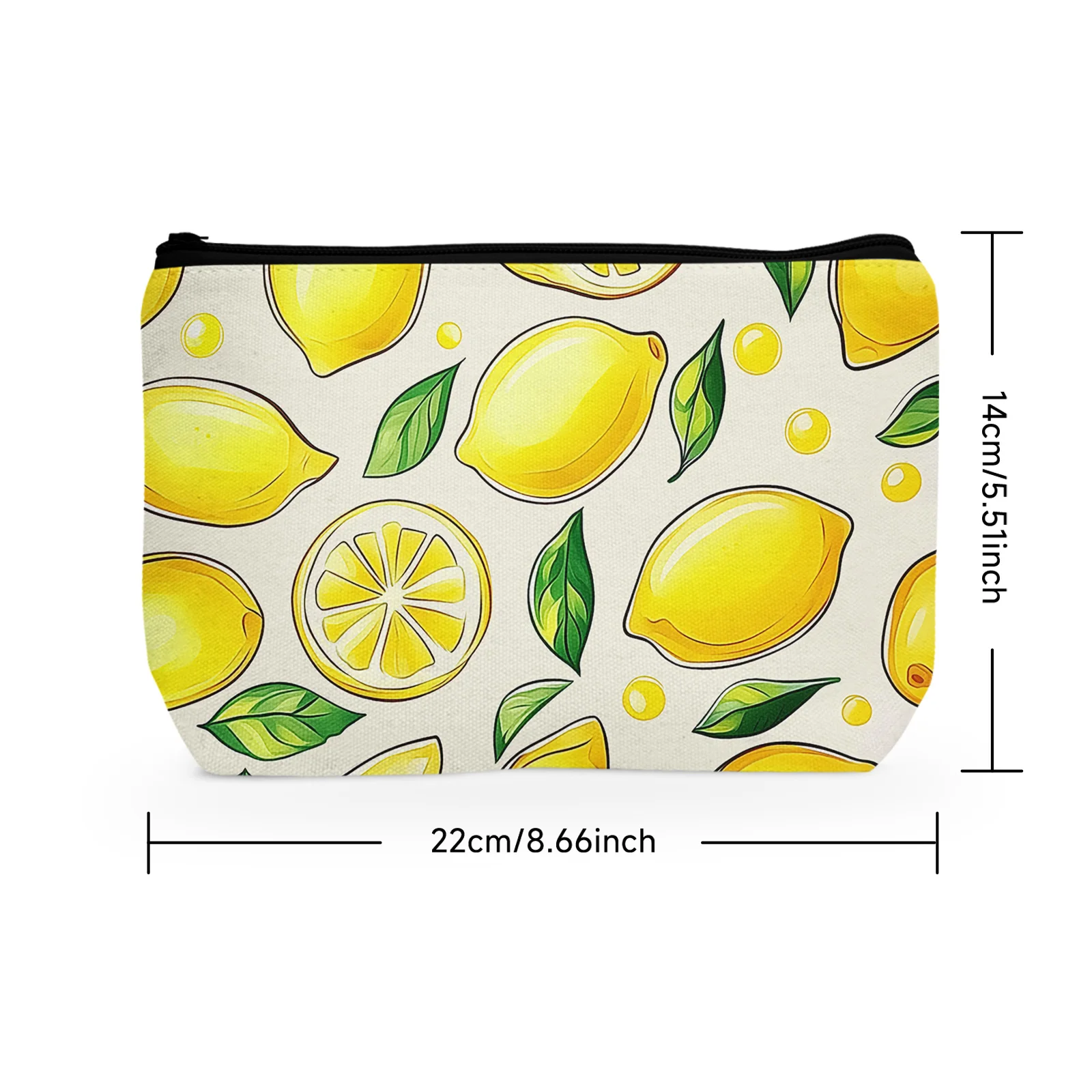 1Pc Yellow Lemon Cosmetic Bag Summer Fruit Collection Makeup Bag Organizer Suitable For Cosmetics Toiletries Items