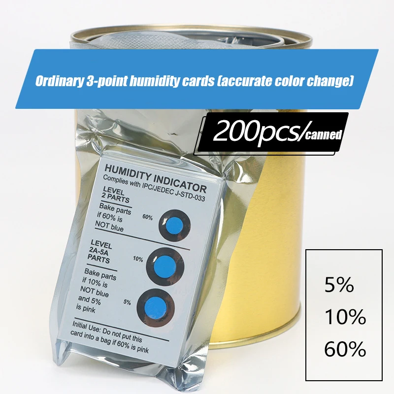 Humidity Indicator Card For Monitoring Relative Humidity Levels In Sealed Spaces 1 canned of 200PCS Humidity card Humidity indic
