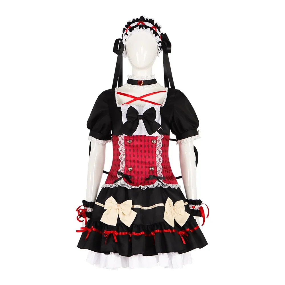 Horror Game Mia Cosplay Costume Galgame Lolita Maid Headwear Halloween Party Gothic Clothes Hatred To Death in The House