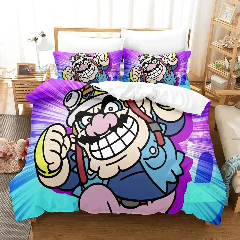 Anime WarioWare Zjednocz się! Zestaw pościeli Single Twin Full Queen King Size Adult Kid Bedroom 3D Print Zestawy poszewek na kołdrę