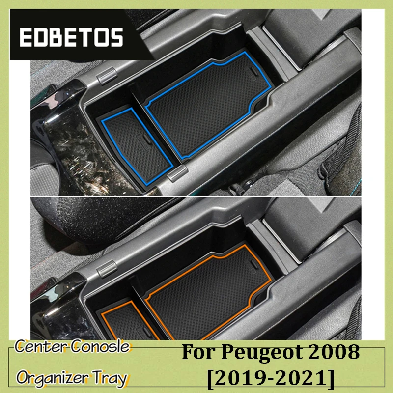 Car Organizer Box For Peugeot 2008 II 2020 2021 Central Armrest Storage Container Interior Accessories 208 2008 GT E2008 E-2008