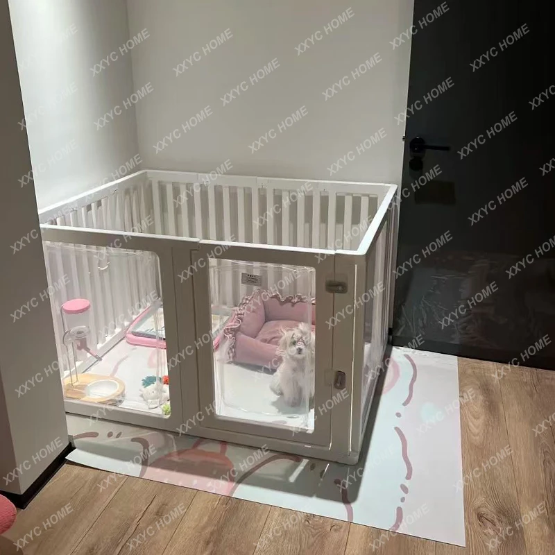 TTPet fence indoor household fully transparent acrylic small dog house villa fence dog cage one room and one bathroom