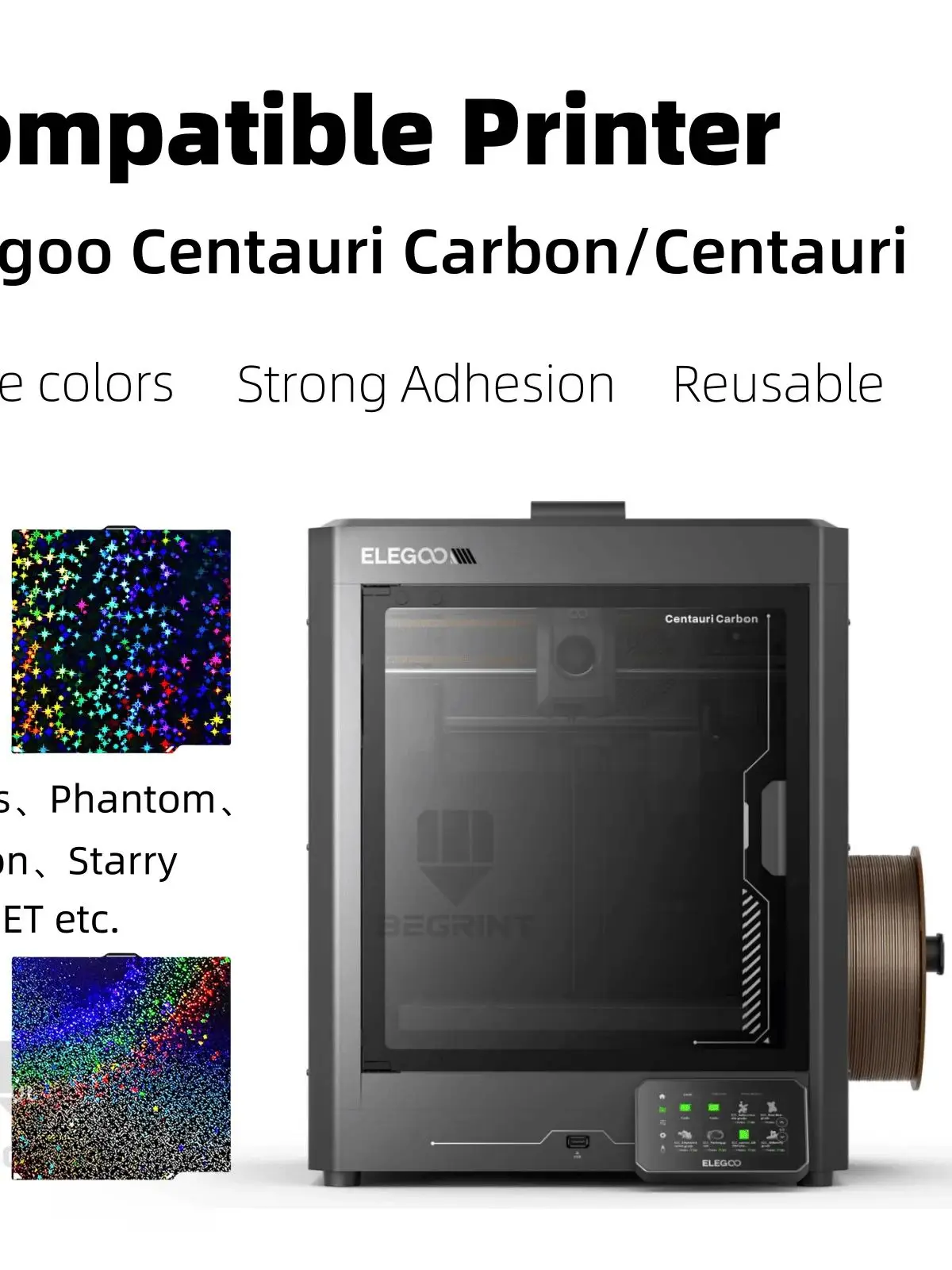 Ulepszona płytka robocza z włókna węglowego PEI Elegoo Centauri Carbon, gładka, o wysokiej przyczepności, odporna na odkształcenia, części do drukarek 3D — zdjęcie produktu 7