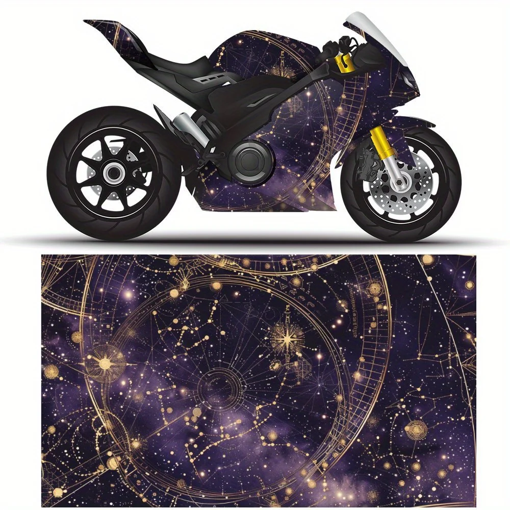 The Vast Universe Milky Way Nebula Motorcycle Full Wrap Stickers Decorative Motorcycle Race Color Change Decal Film Protect Gift