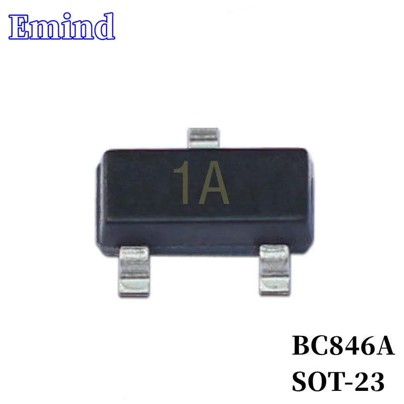 100/200/300Pcs BC846A SMD Transistor Footprint SOT-23 Silkscreen 1A Type NPN 65V/200mA Bipolar Amplifier Transistor