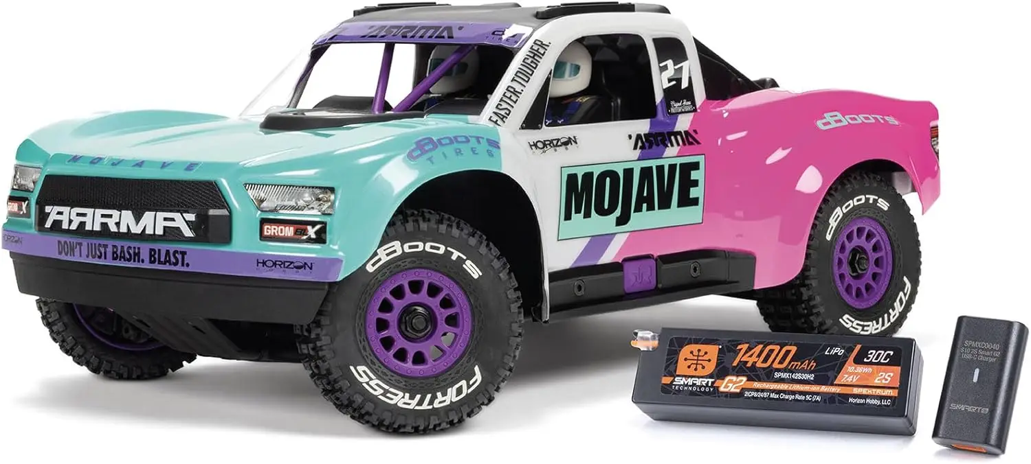 

ARRMA RC Truck Mojave GROM 4X4 223S BLX BRUSHLESS Small Desert Truck RTR with Battery Charger Teal ARA2304ST1