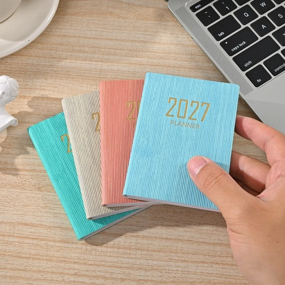 Efficient Mini 2027 Agenda Book 64 Sheets Wear-resistant Diary Writing Pads Portable Pocket Planner Stationery