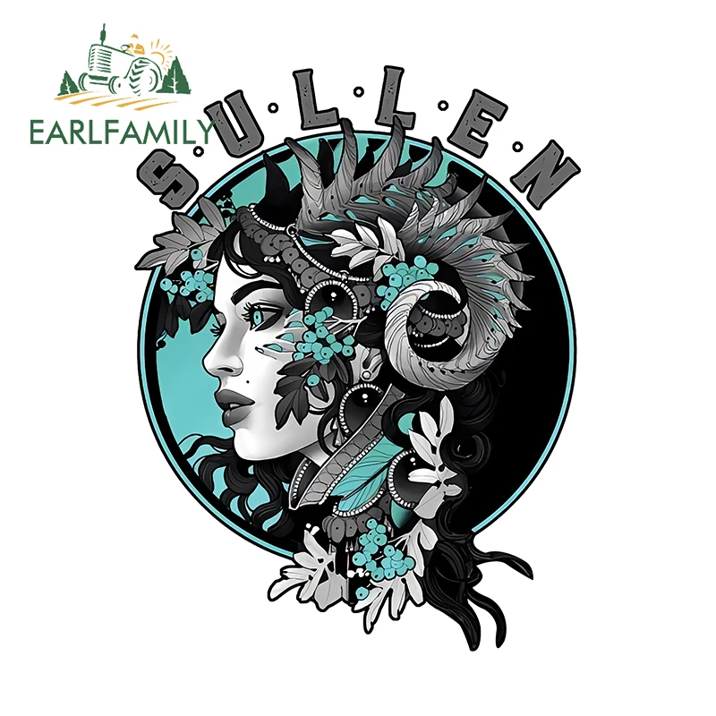 EARLFAMILY 13cm X 9.9cm for Sullen Cyber Girl Car Stickers Creative Personality Decals Waterproof Caravan Trunk Car Styling