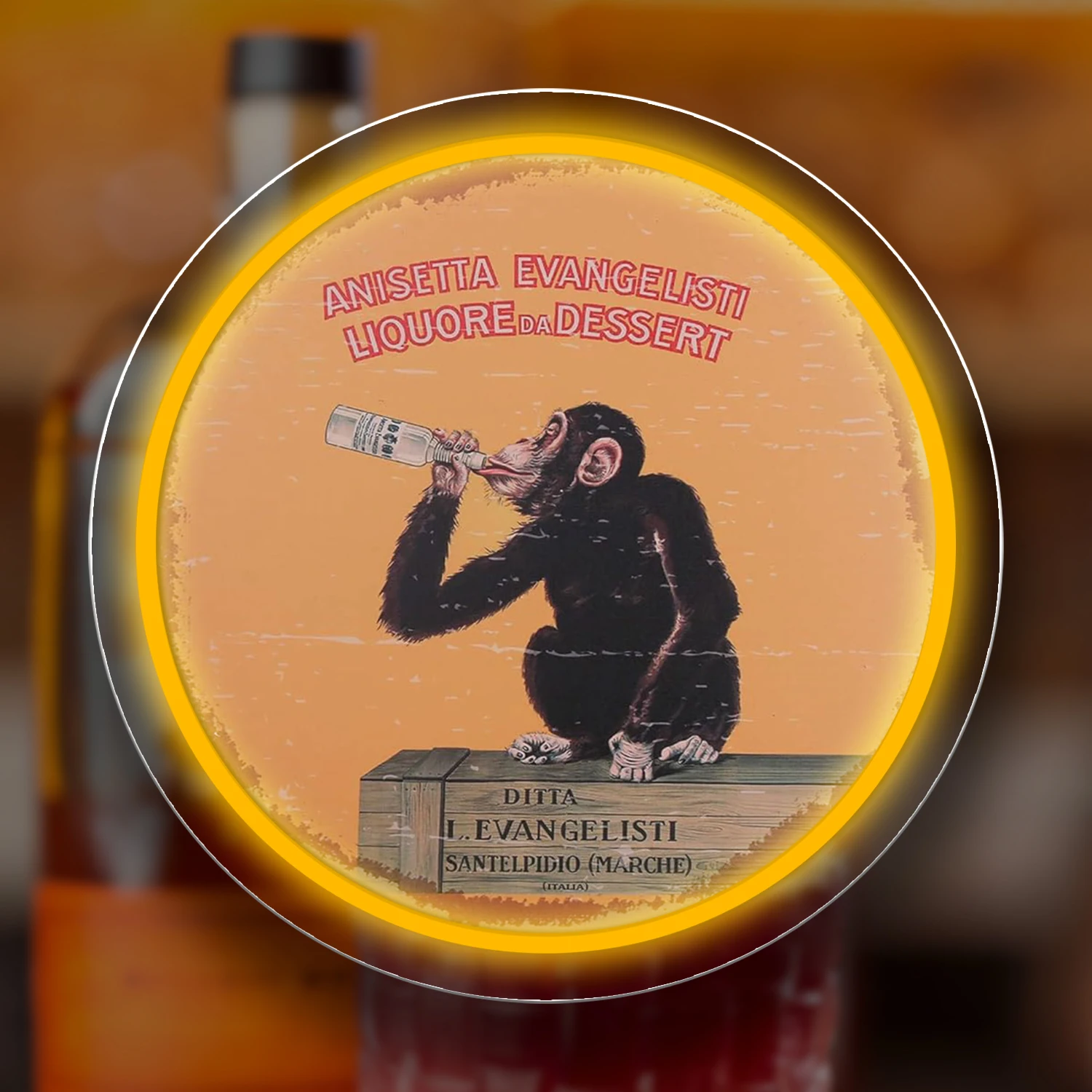 

One retro Monkey Wine neon light, a hanging decoration of retro Monkey Wine neon light for bathrooms, washrooms, bars.