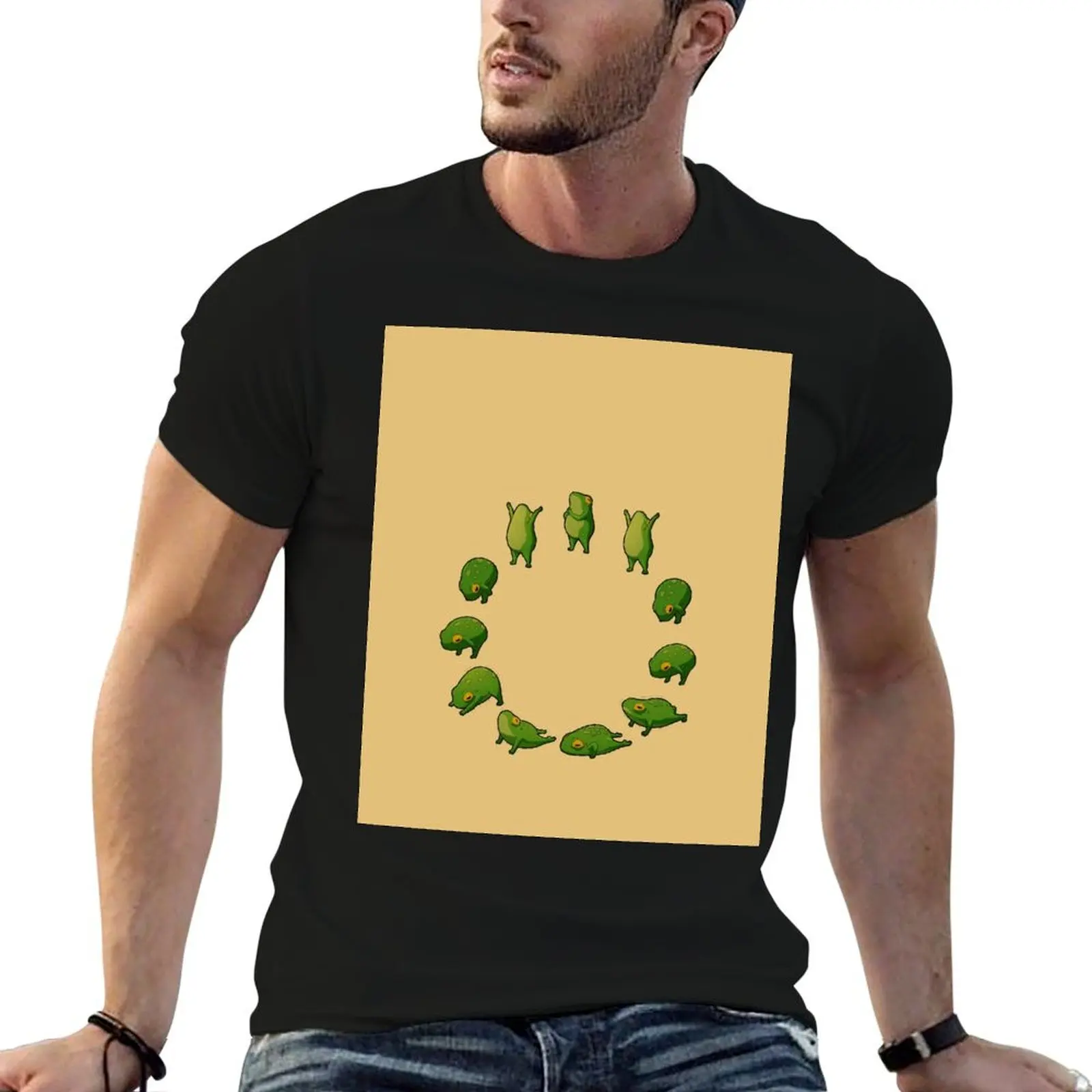 

Yoga Frog Sun Salutation (No Arrow) T-Shirt essential t shirt t shirts for man slim fit t shirt for man T-Shirt