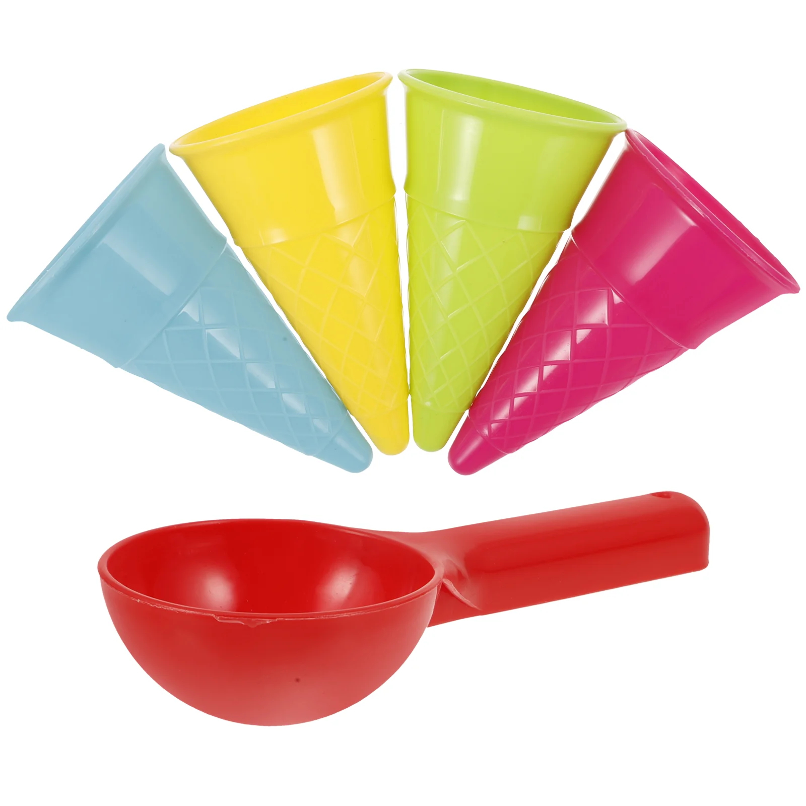 

5pcs Kids Beach Toys Children Seaside Sand Ice Cream Cones and Scoop Outdoor Toys (Random Color) Ice Cream Cone Scoop Sets