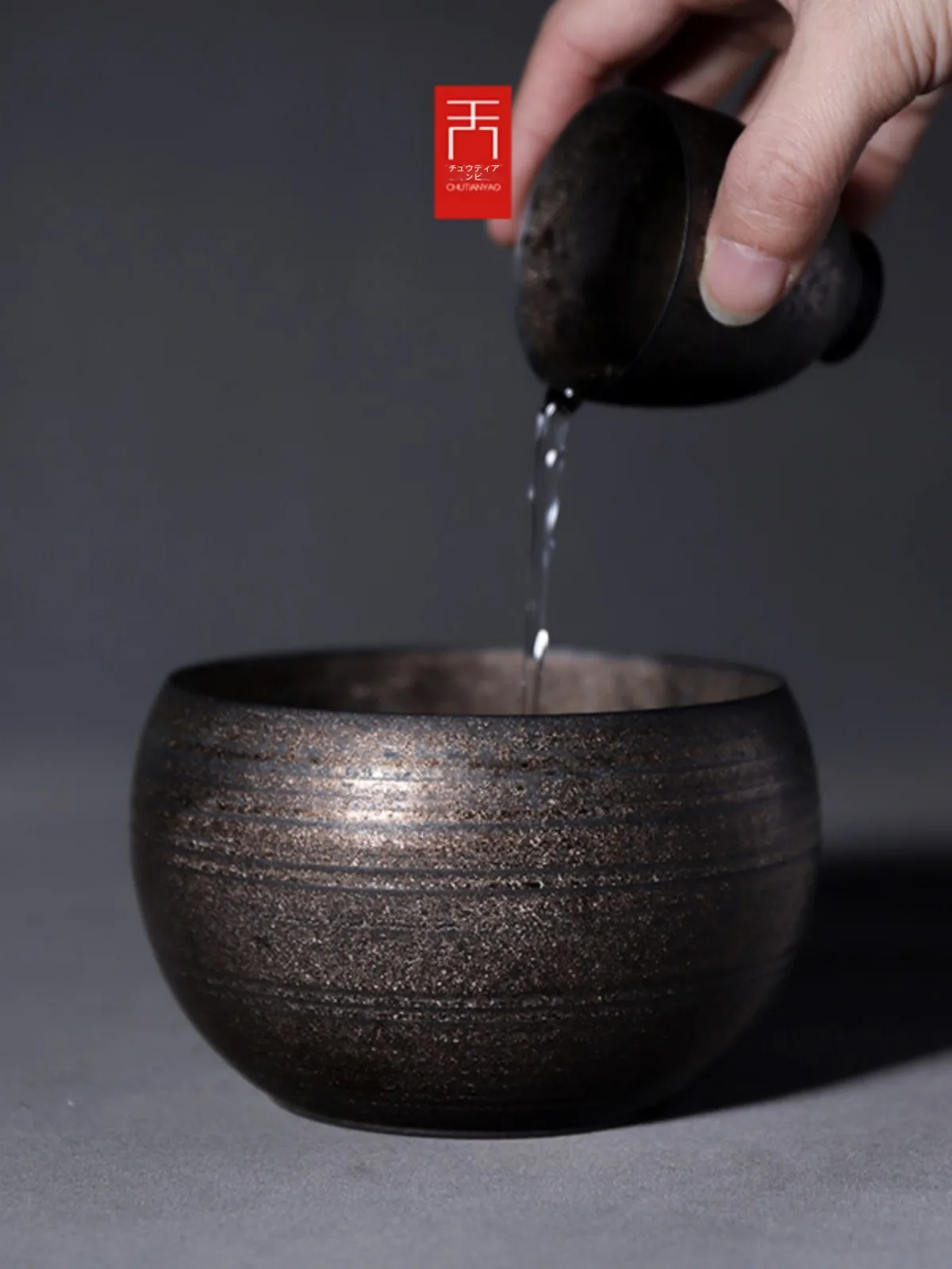 

Jingdezhen Luojin Japanese Sle Handmade Metal Glazed Chaiqi Wastebasket Gongfu Tea Set Small Water Basin Tea Utensils