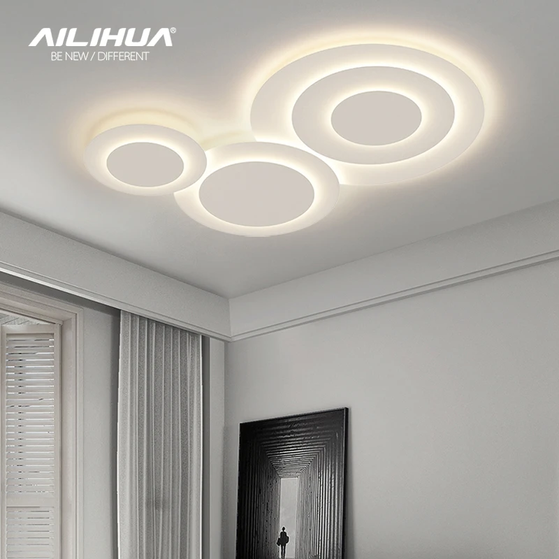 Slim living room light modern simple creative led ceiling light Nordic light luxury bedroom main light luxurious atmospheric lam