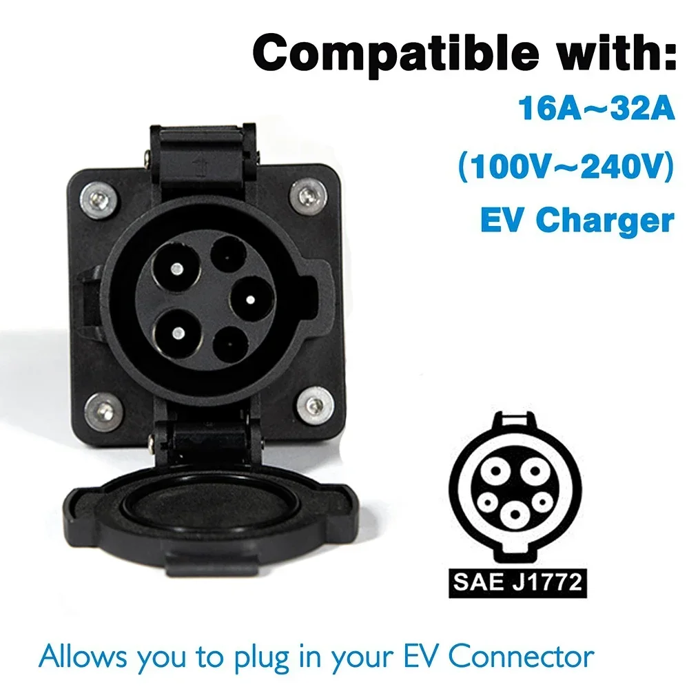 220V J1772 Type1 Socket To NEMA 5-15/5-20 EV Charger Adapter With 0.2M Cable for E-Bike/Scooter/One wheel， customizable