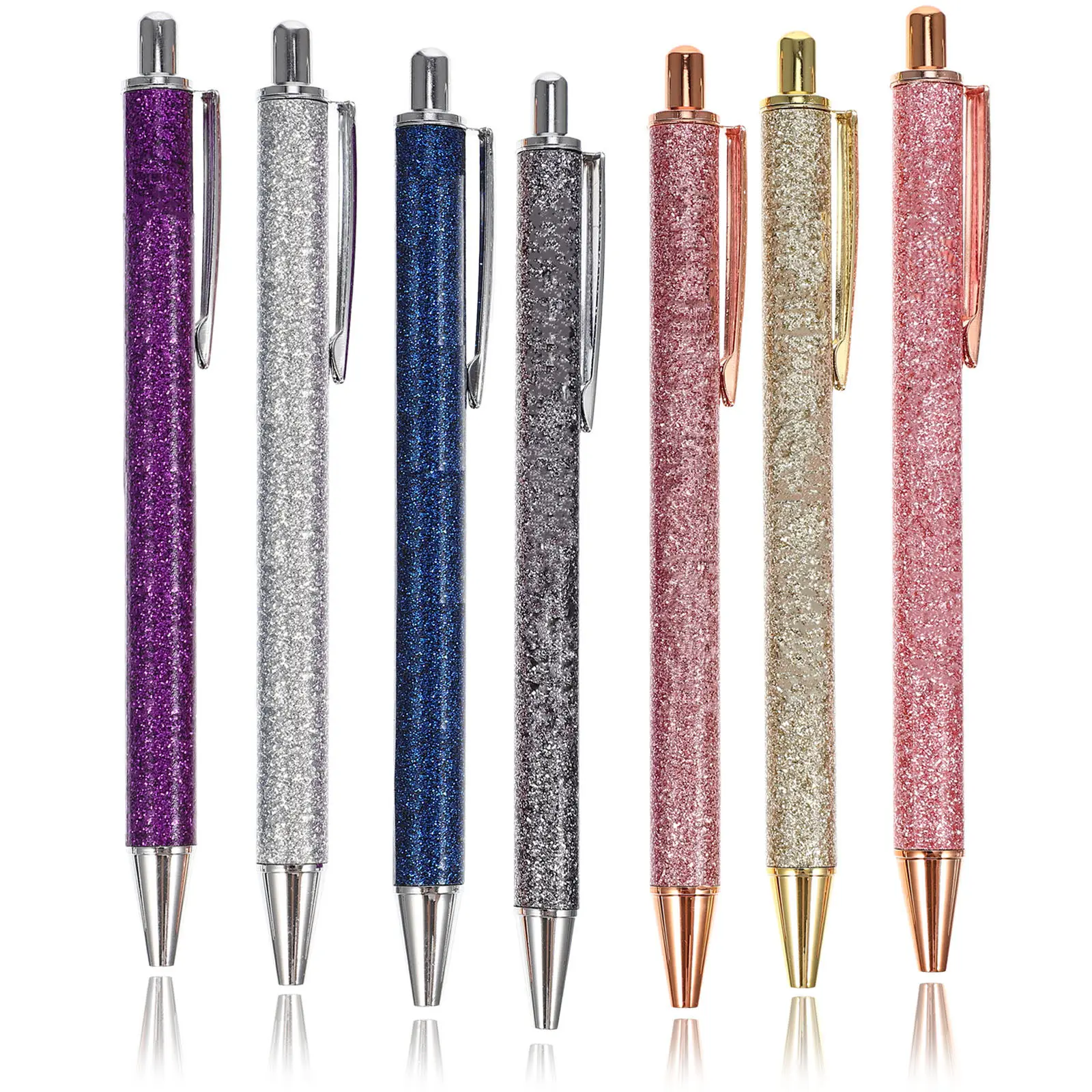 7Pcs Ballpoint Pen Set Creative Plastic Writing Pens Portable Decorative Office Stationery Funny Study Supplies