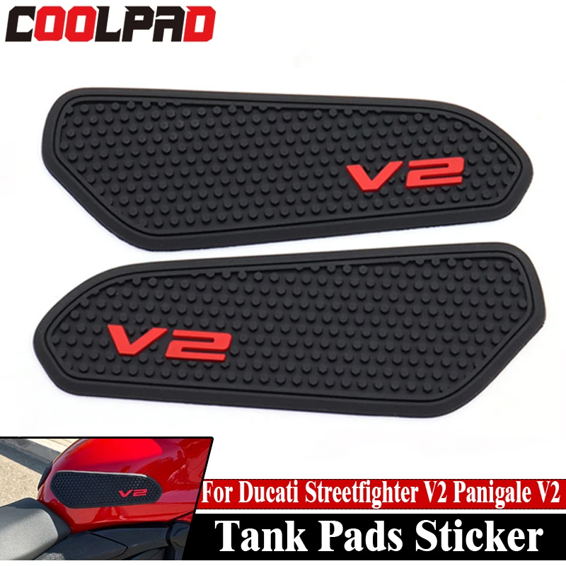 

Rubber Side Fuel Tank pad For Ducati Panigale V2 Streetfighter V2 2020 2022 Tank Pads Stickers Decal Gas Knee Grip Traction Pad