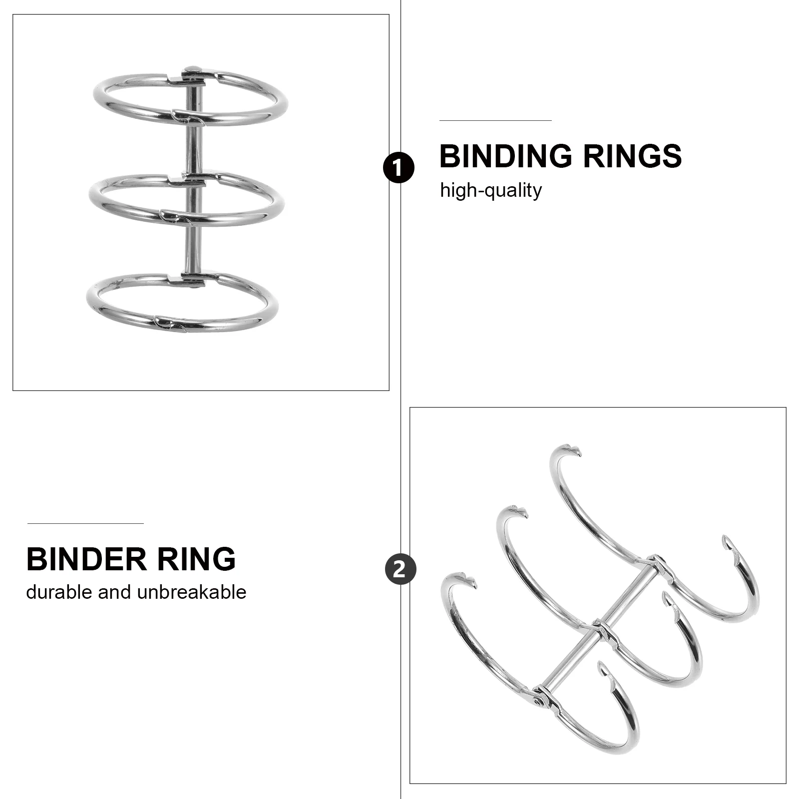 10 Pcs Binder Clip Binding Ring Loose-leaf Notebook Coils Notebooks Spiral Writing Snap Rings Articulated