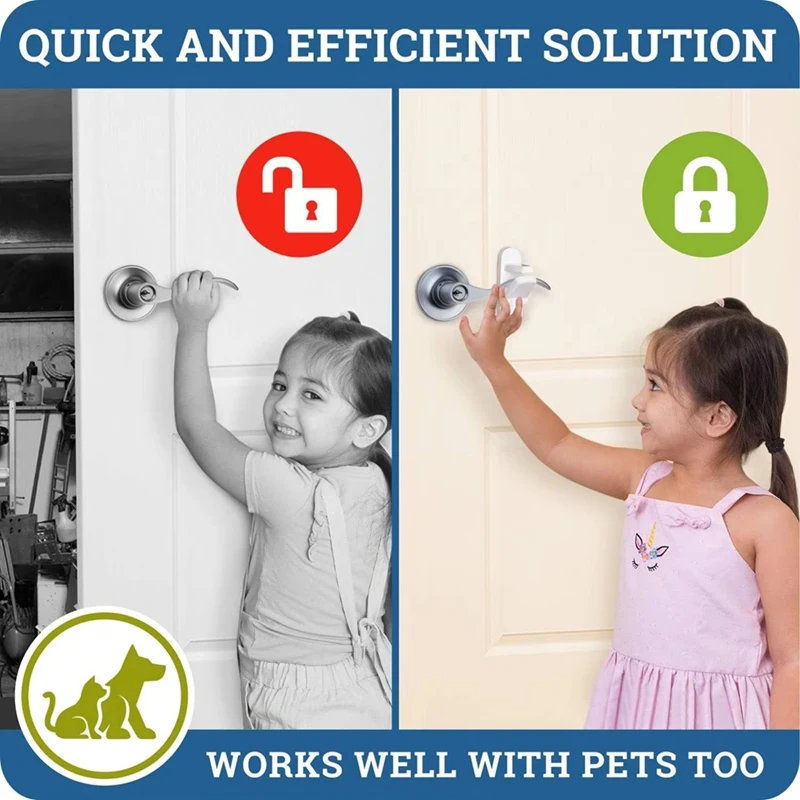 Kindersicherheits-Türhebelschloss, einfache Einhandbedienung, verhindert das Öffnen von Türen von Kindern