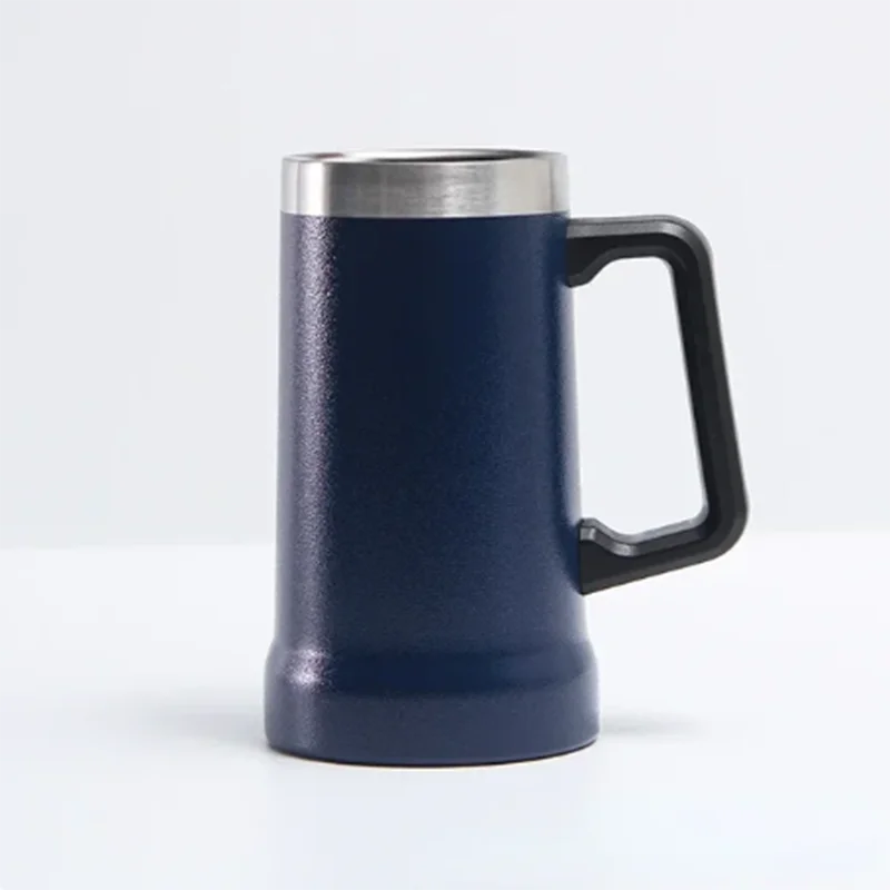 with logo 709ml Inox Thermal Mug For Beer 4 hours ice cold Large capacity handle beer mug 304 stainless steel thermos