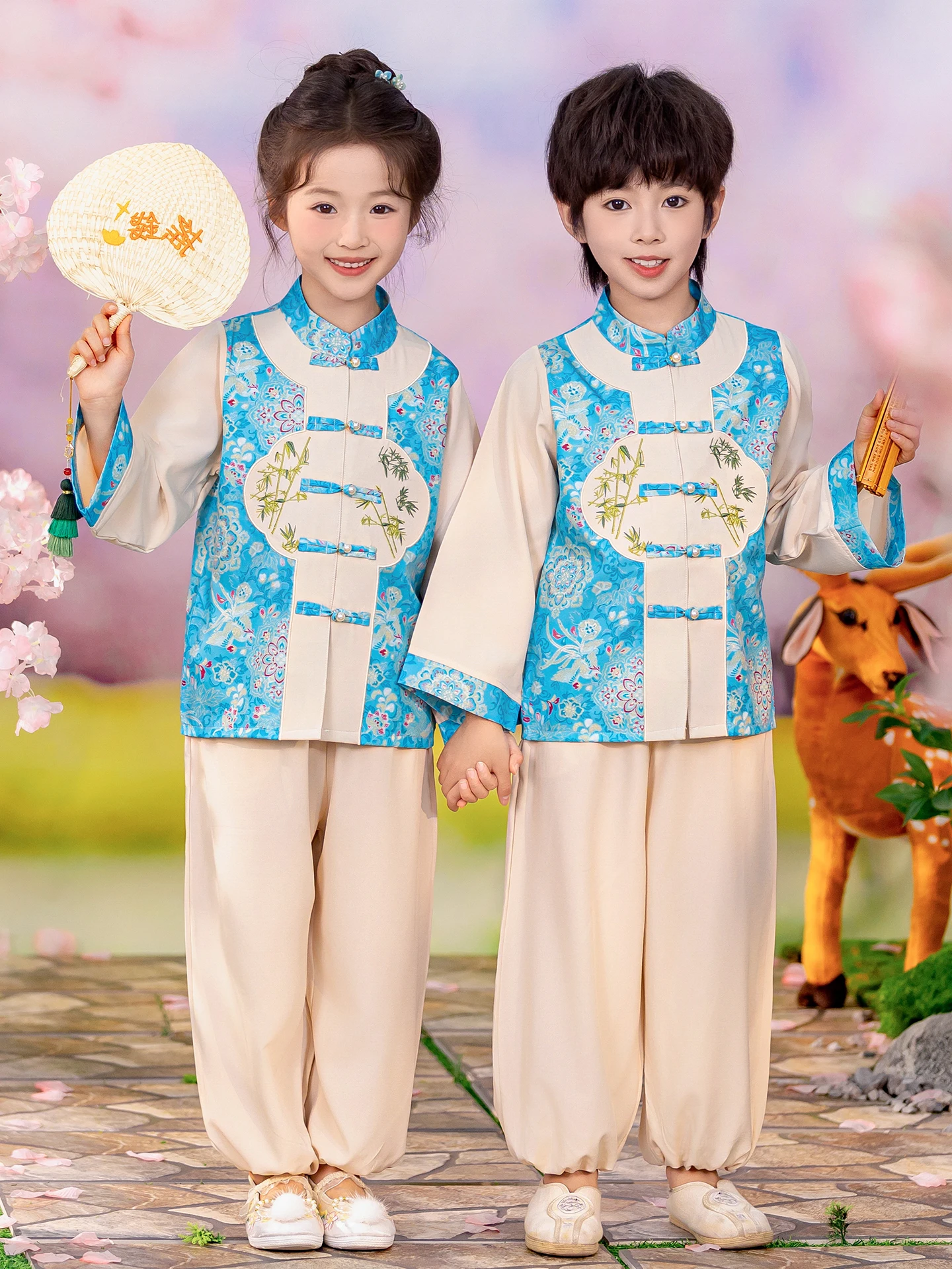 

Children's Choral Performance Outfit Tang Suit National Learning Hanfu Kindergarten New Chinese Class orm Poem Recitation...