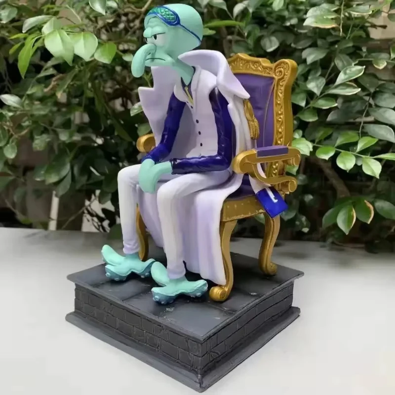 

23cm Anime Movie Peripherals Three General Sitting Throne Barley Octopus Model Yellow Ape Action Figure Collection PVC Gift Toy