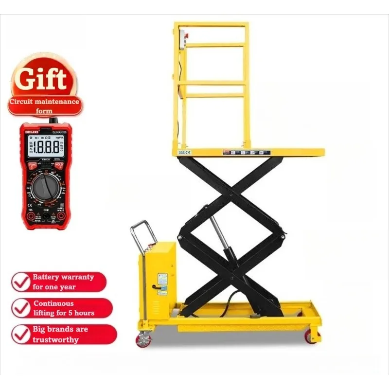Mesa elevadora de tijera hidráulica Rise 2m 4m, plataforma móvil Manual de 500KG, manipulación de materiales para taller de camiones