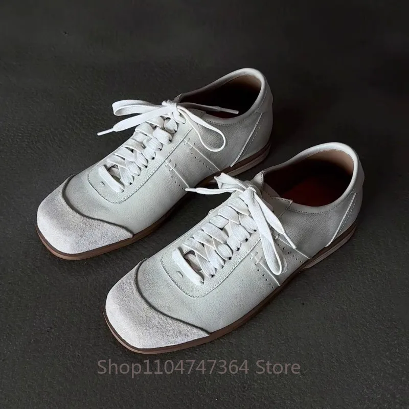 

Элитные дизайнерские женские оксфорды с квадратным носком из натуральной кожи, белые, с мягкой подошвой, для повседневной носки и тренировок