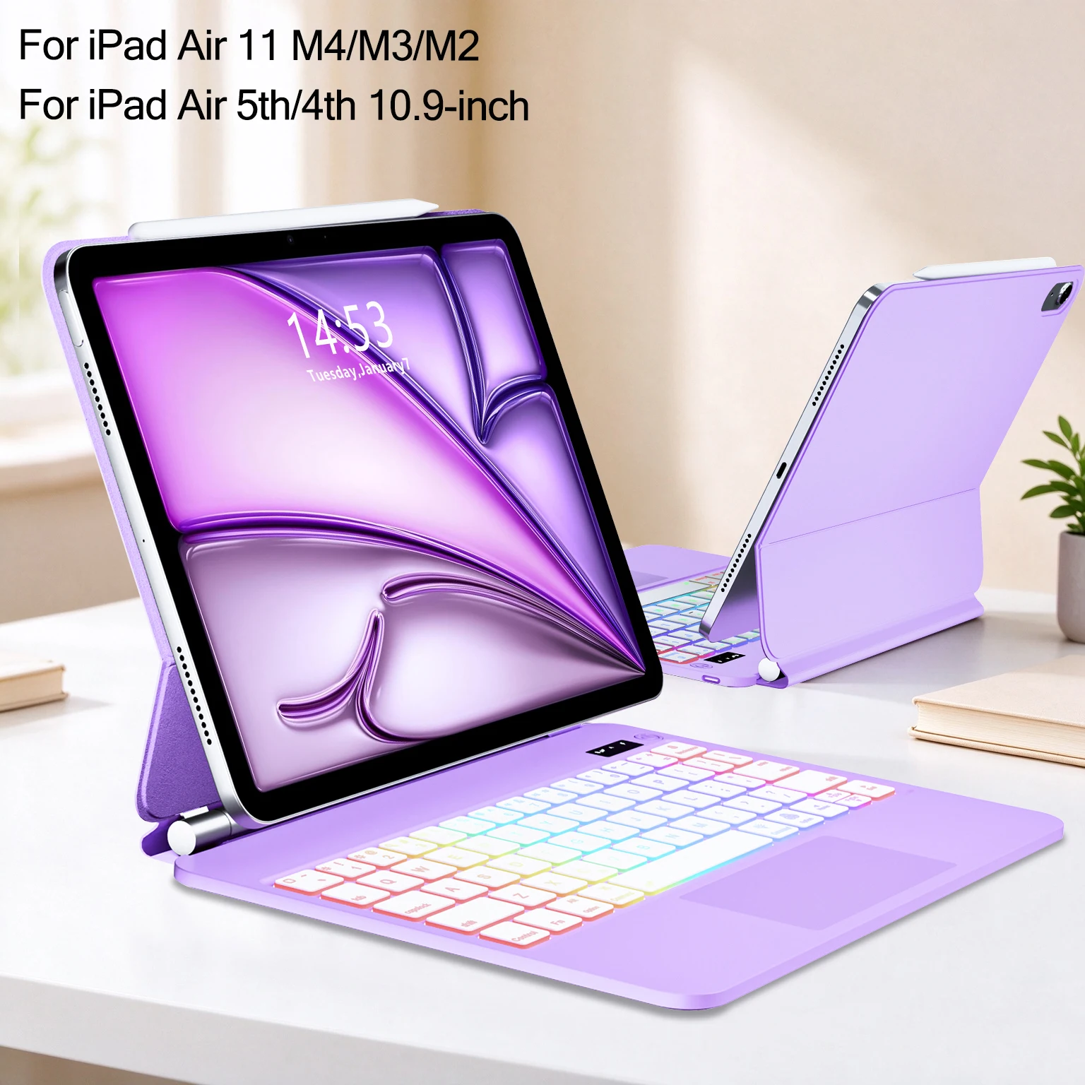 Magic Keyboard for iPad Air 11 M4 2026/ M3 2025/M2 2024 Case Keyboard for iPad Air 4th 5th Generation 10.9 Folio Smart Cover