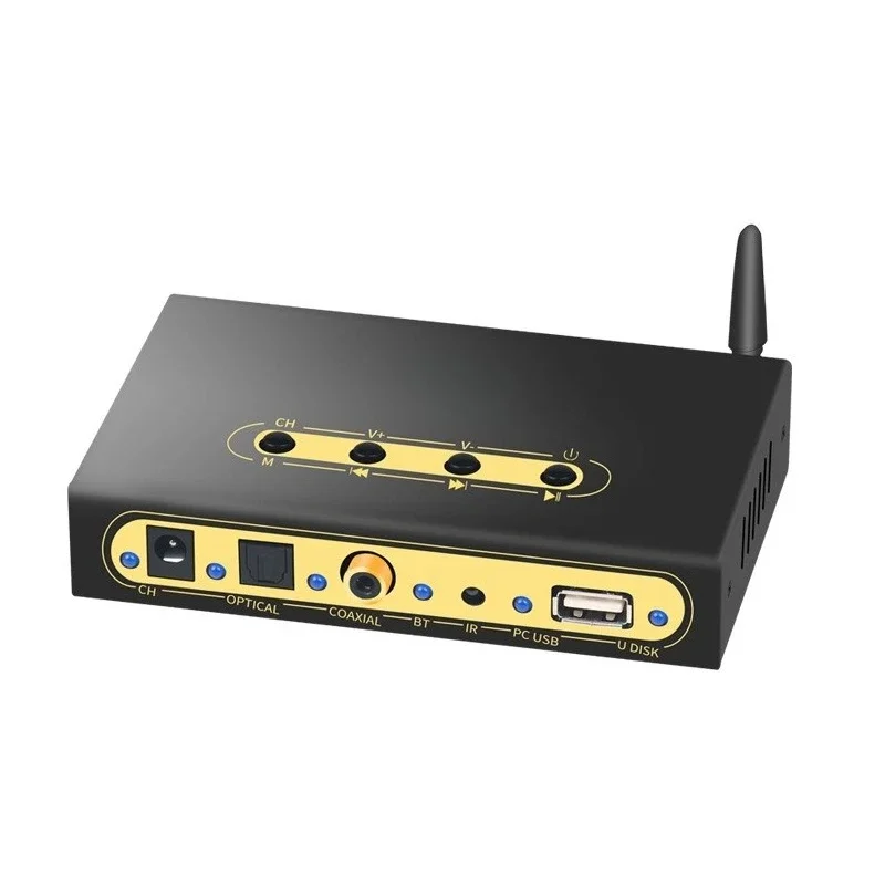 

Audio decoder with remote control U disk Bluetooth 5.0 fiber coaxial PCUSB to analog