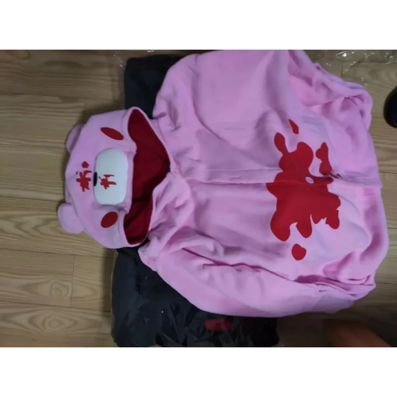 성인 남성 여성을위한 qq38 양털 Onesies 원피스 멋진 정장 만화 동물 코스프레 의상 파티 우울한 곰 Kigurumi 잠옷