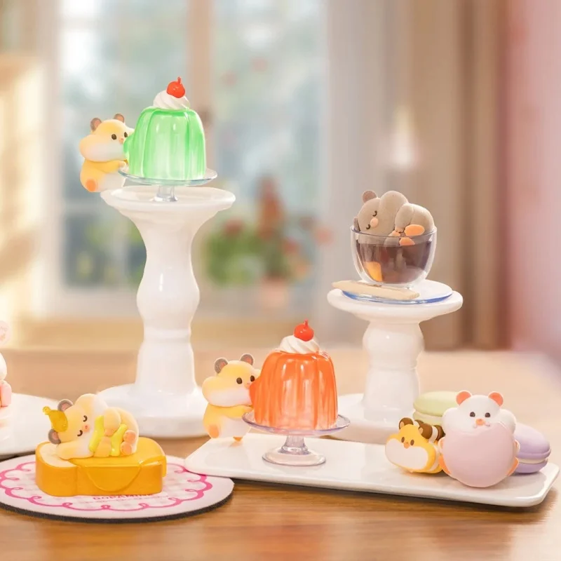 

Подлинная глухая коробка Ddptoy для хомяка, полностью в наличии, милый флокированный чай с молоком, украшения для хомяка, изображение повседневной жизни с друзьями