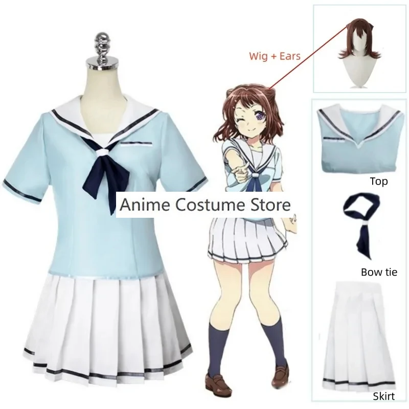 BanG Dream Toyama Kasumi Cosplay Costume Wig Skirt TV Anime Sailor Uniform Accessories Halloween Christmas Carnival Full Suit