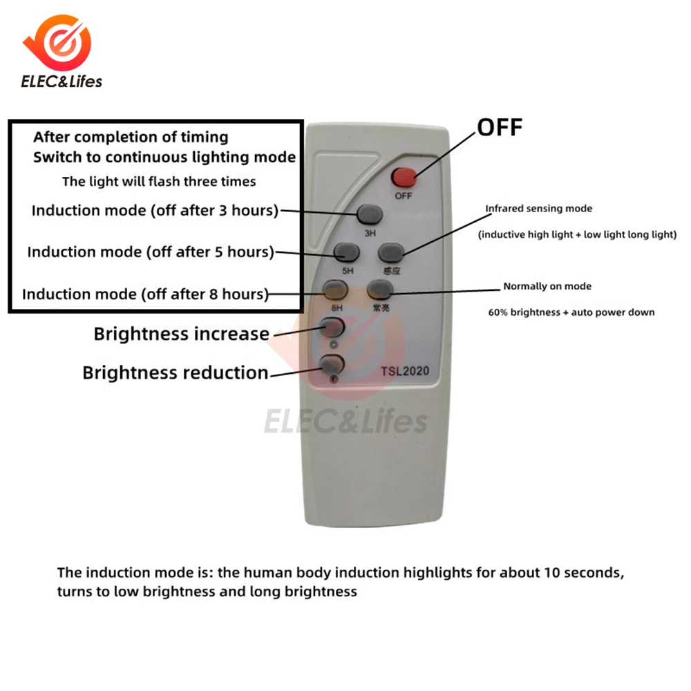 3.2V 3.7V telecomando PIR solare integrato lampione sensore circuito circuito regolatore di modalità di induzione solare