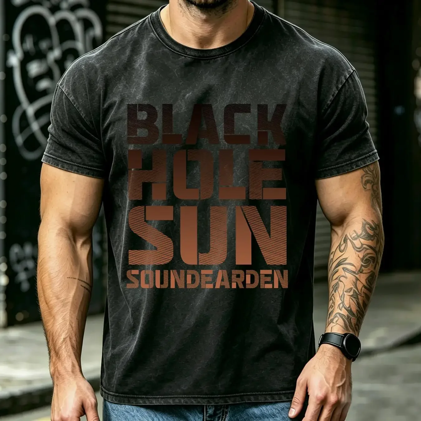 washed T Shirt SOUNDGARDEN Black Hole Sun S 5XL Chris Cornell Audioslave Retro Band TEE vintage Washed Slightly graphic homme