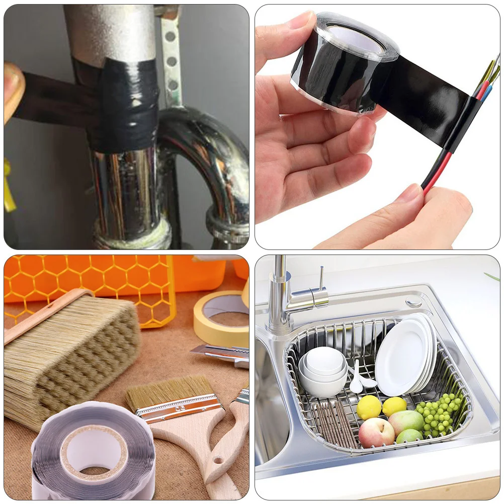 

1 Roll Waterproof Electrical Tape Silicone Rubber Anti-Electric Sealing Tape for Wire Hose Repair High Temperature Resistant