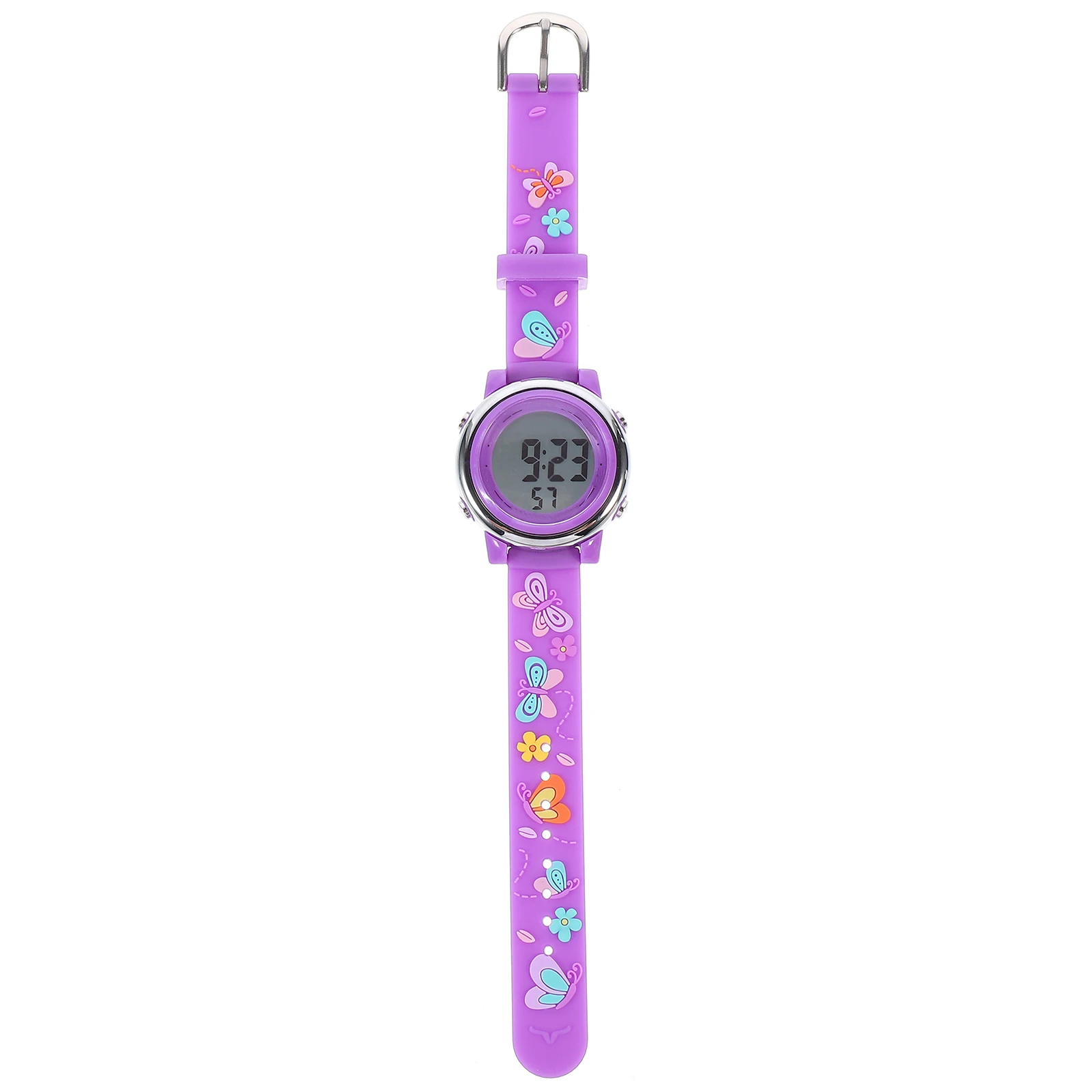 1 pc Waterproof s Watch Purple Led Durable 'S Wristwatch Butterflies Design Outdoor Portable For