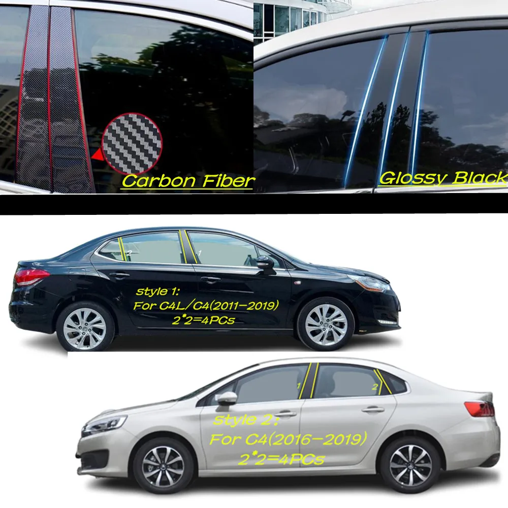 

Автомобильный ПК, материал, крышка стойки, отделка двери, окно, молдинг, наклейка, аксессуары для Citroen C4 C4L 2011 2012 2013 2014-2019