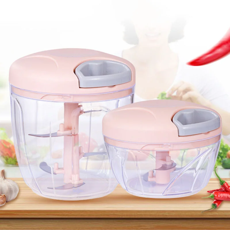 500/900ml Manual Meat Mincer Garlic Chopper Multifunctional Vegetable Cutter Rotate Garlic Press Crusher Manual Garlic Presser