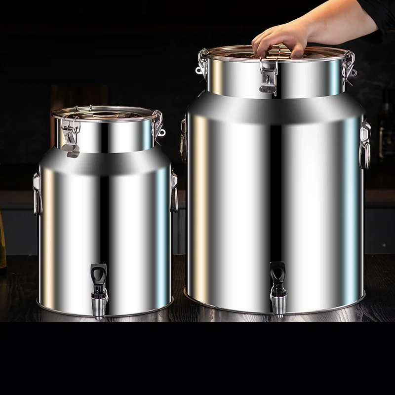 Tank Edible Oil Tank Peanut Milk Tea Wine Sealed Tank Brewing Fermentation Stainless Steel Sealed Barrel with Faucet Transport