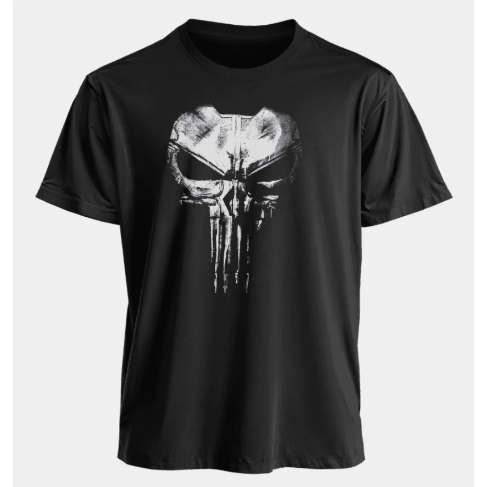 

Мужские и женские футболки Marvel The Punisher, летние американские весенне-осенние новые классические спортивные футболки большого размера с короткими рукавами