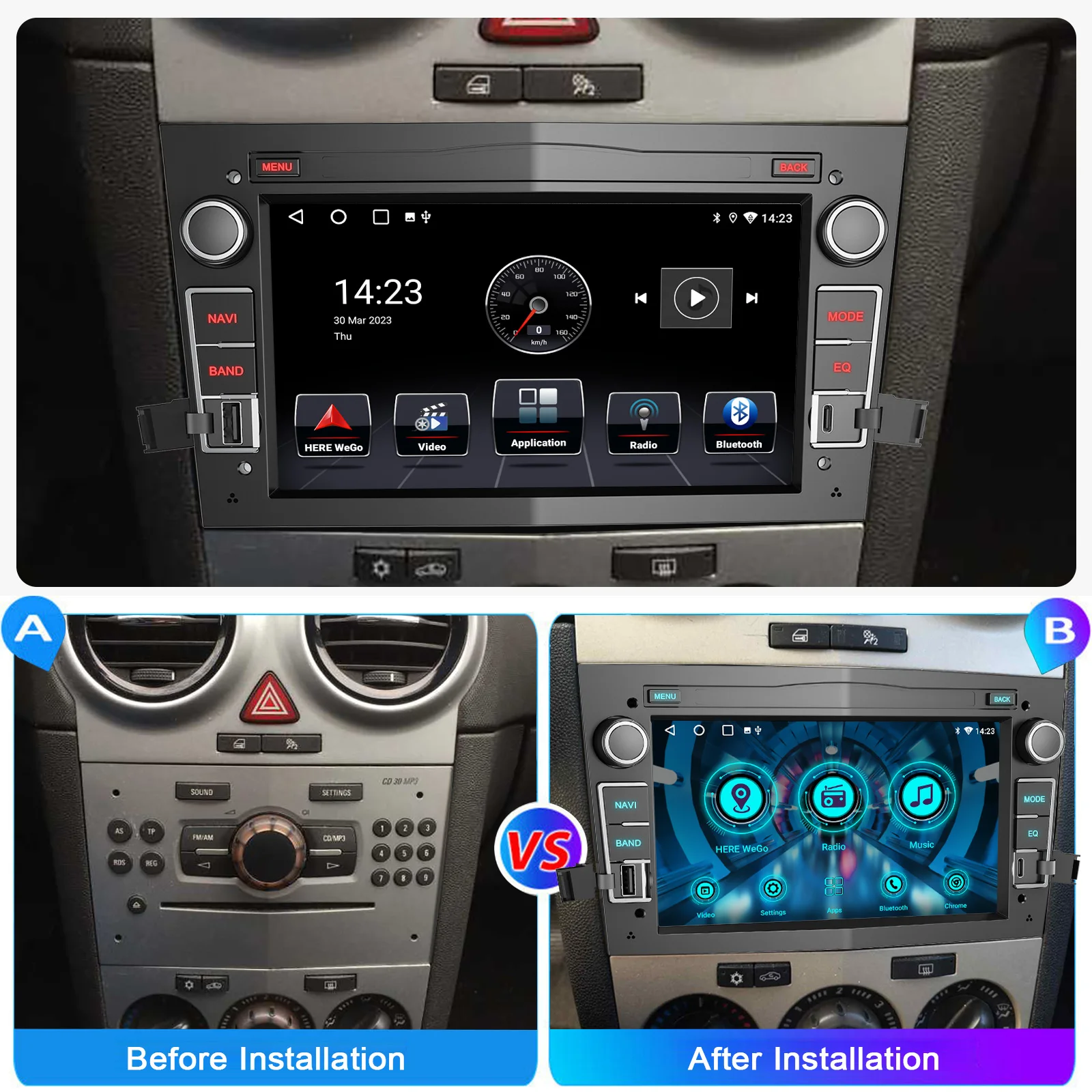 Essgoo Autoradio Multimedia für opel astra h j 2004 vectra vauxhall antara zafira corsa c d vivaro meriva drahtloses carplay auto