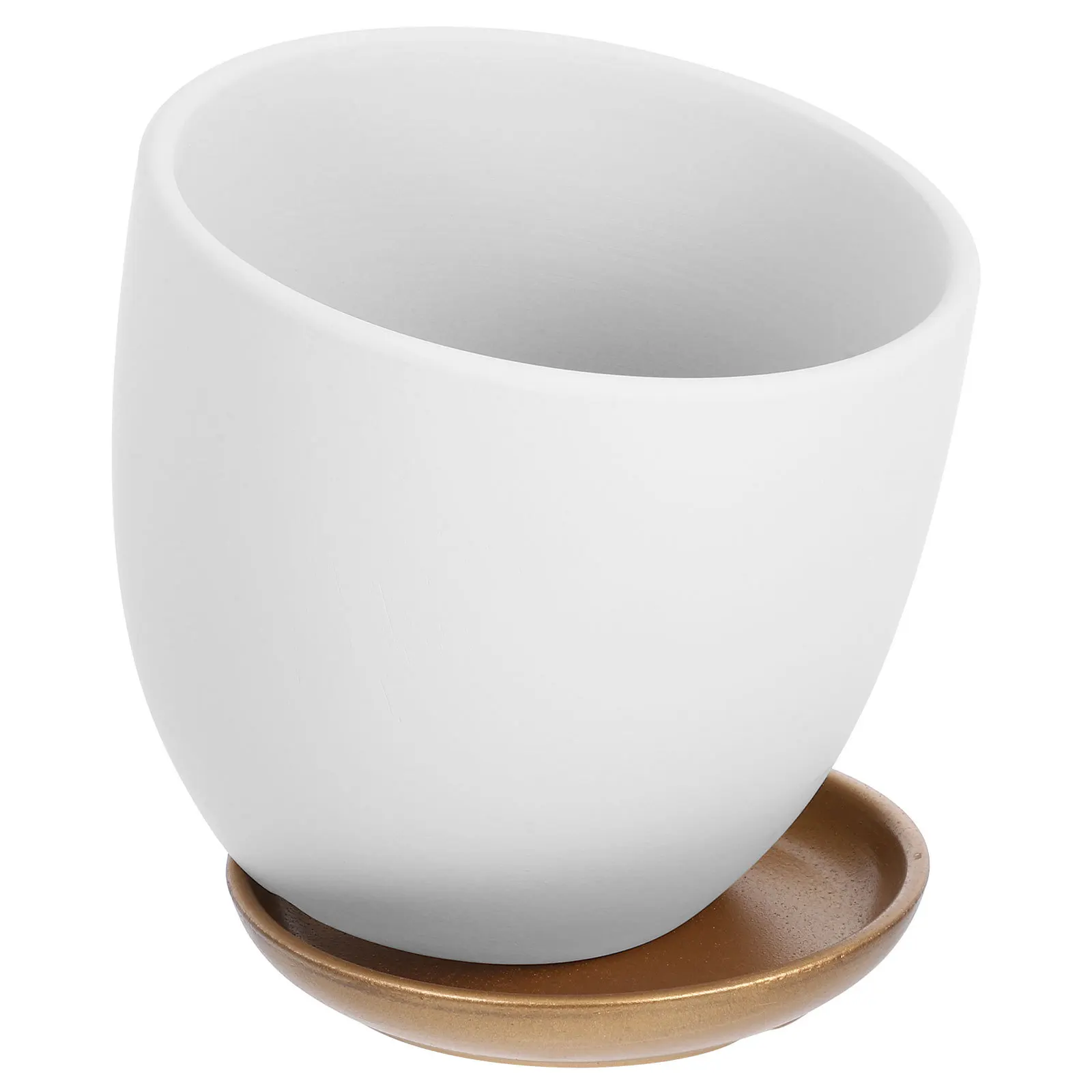 

1Pcs Nordic Style Simple Ceramic Flowerpot with Drain Hole Tray for Balcony Garden Desktop Decor Ceramics Flowerpot
