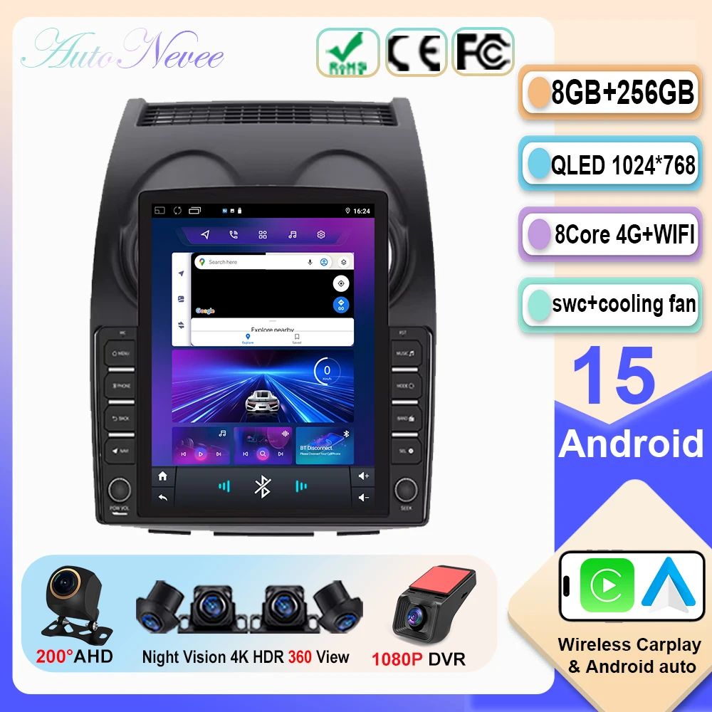 

For Nissan Qashqai 1 J10 2006-2013 9.7'' Android 15 Car Radio Screen Head GPS Navigation Multimedia Player 2din DVD CPU HDR QLED
