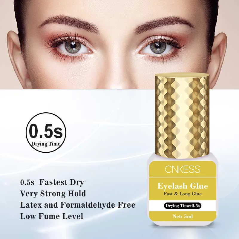 CNK Free Advance Eyelash Extensions Glue 5ml Hypoallergenic Long Lasting Water Proof Latex Opp Bag Eyelash Glue Wholesale Clear