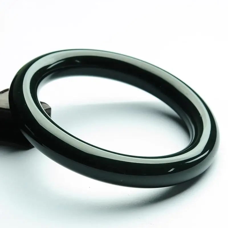 

Чернильный нефритовый Круглый браслет чернильный зеленый нефритовый женский браслет