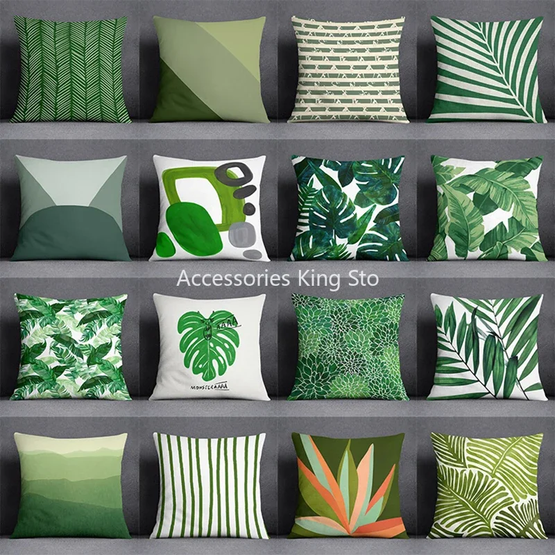 45x45cm Green Leaf Series Pillow Gifts Home Office Furnishings Pillow Bedroom Sofa Car Cushion Cover Pillowcase