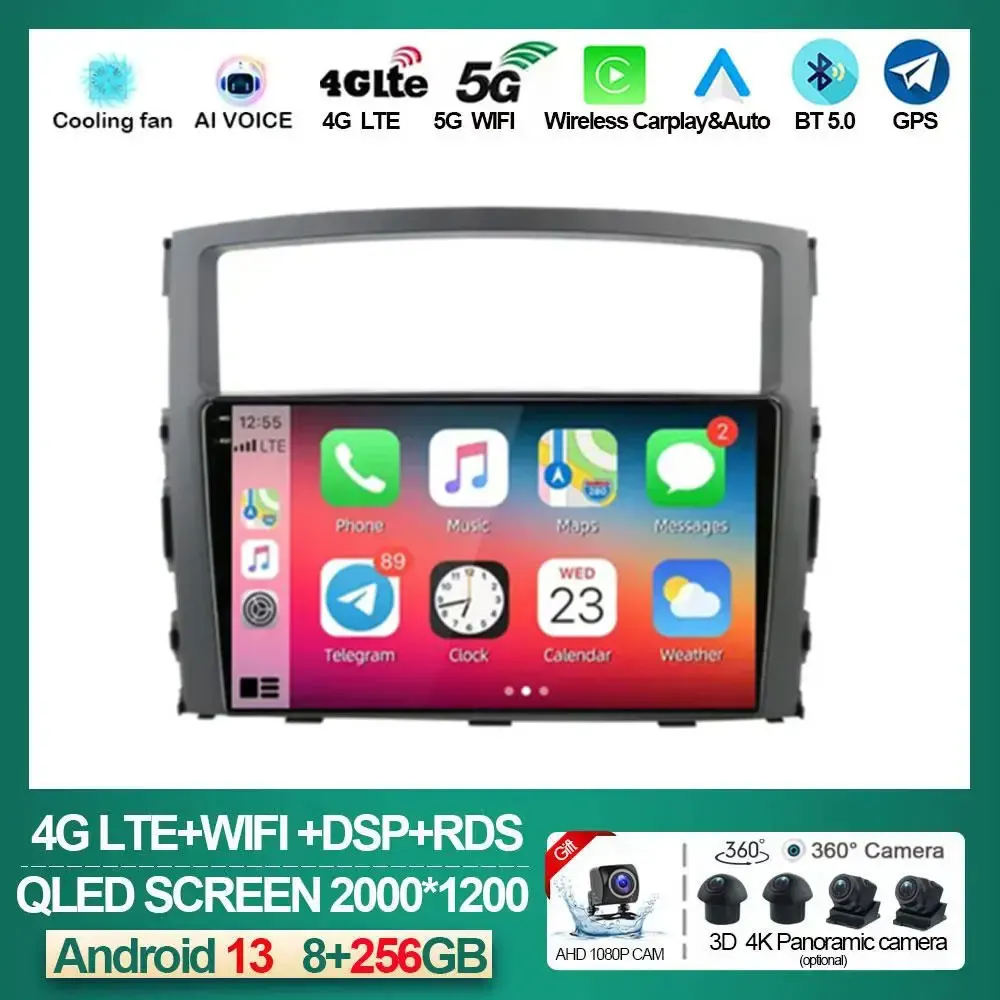 

Android 13 For Mitsubishi Pajero 4 V80 V90 2006 - 2014 Car Radio Multimedia Video Player Navigation GPS Auto Carplay No 2din