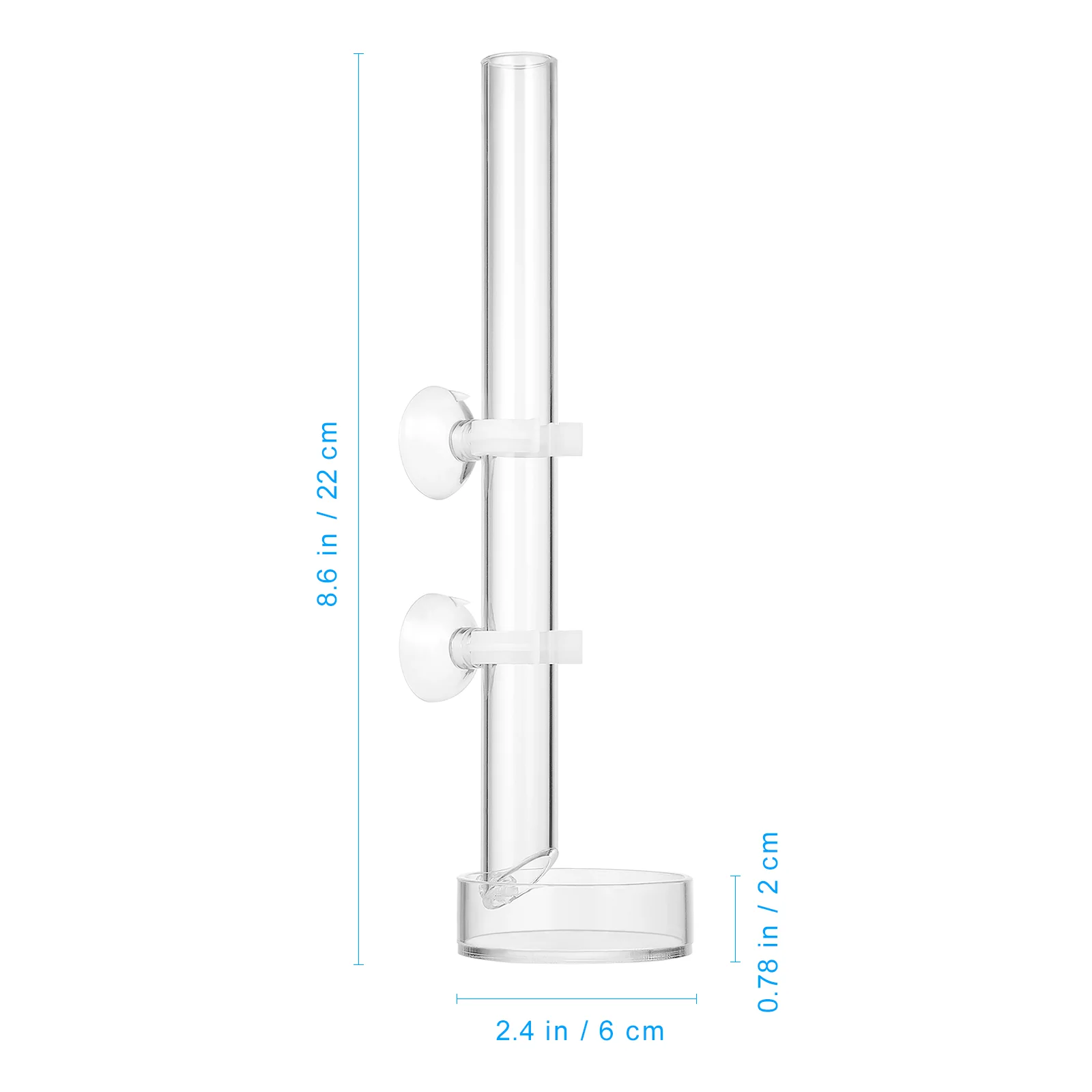 Popetpop tubo alimentador de camarão de peixe e placa acrílico transparente tubo de alimentação de camarão aquário alimentador de tanque de peixes para camarão de cristal