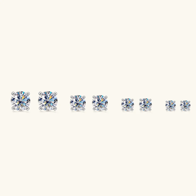 

Real Sparking 0.5ct-2.0ct D Color Mossanite Wedding Earrings 100% Silver 925 Stud Earrings IOGOU Original Jewelry for Men Women
