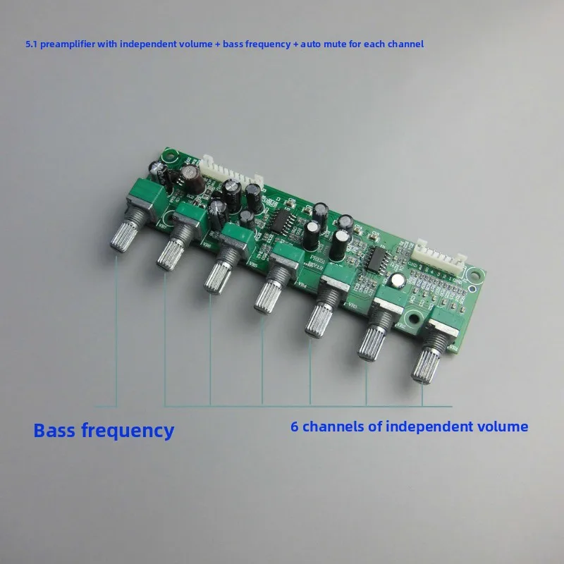 5.1 Front stage board independent 6-channel volume adjustment bass frequency adjustment DC power supply 15-35V automatic wake-up